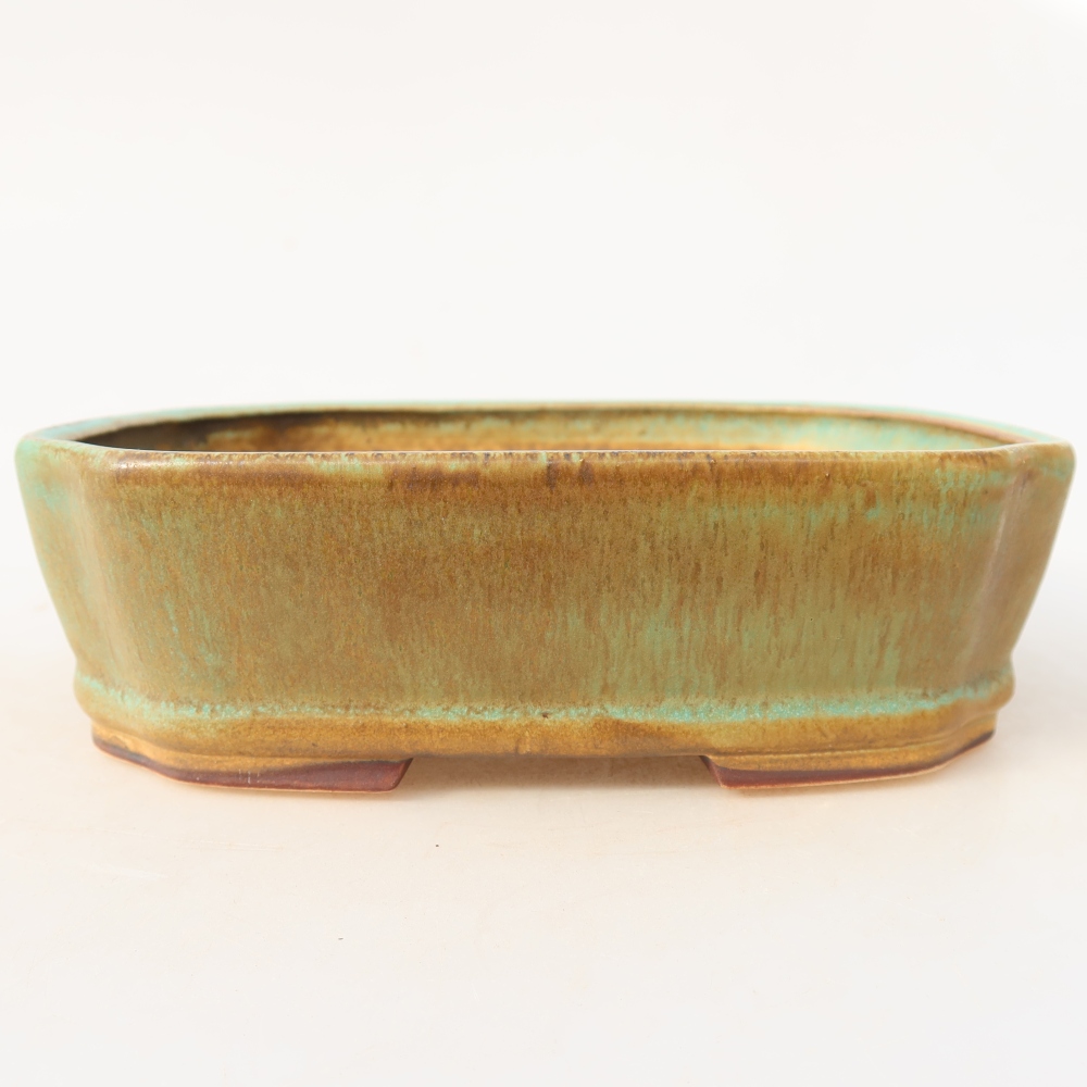 Bonsaischale aus Keramik 17,5 x 14,5 x 5 cm, grün