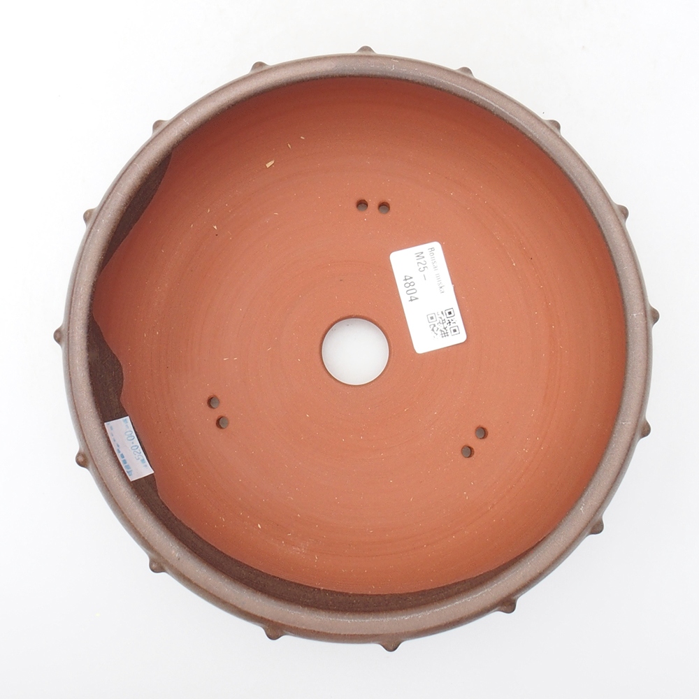 Bonsaischale aus Keramik 19,5 x 19,5 x 6 cm, braune Farbe