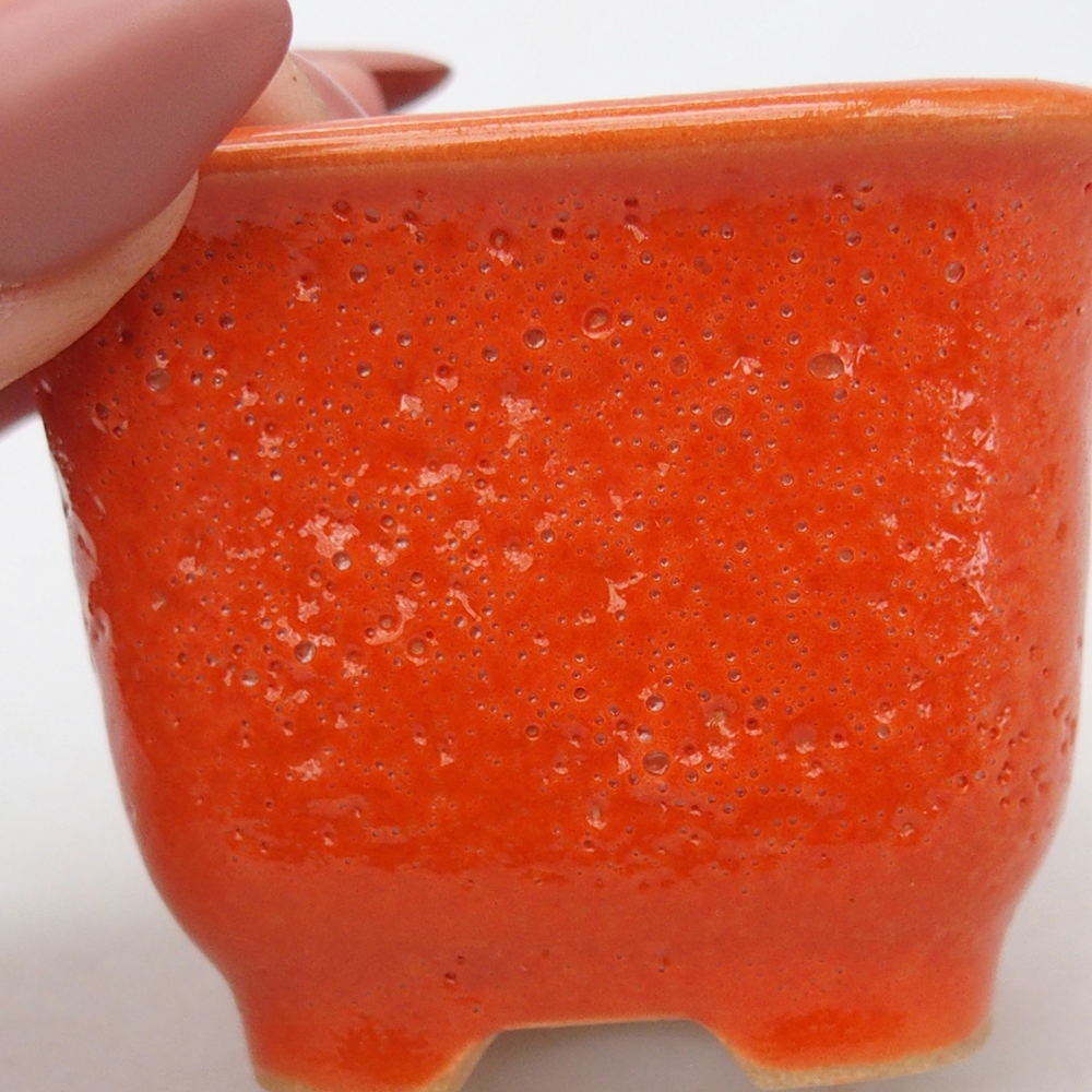 Bonsaischale aus Keramik 6,5 x 6,5 x 5 cm, orange