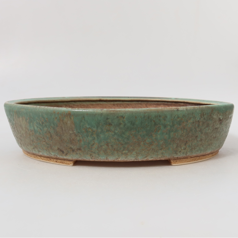 Bonsaischale aus Keramik 26,5 x 24 x 5,5 cm, grün
