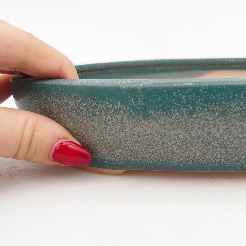 Bonsaischale aus Keramik 22 x 17 x 4 cm, Farbe blau