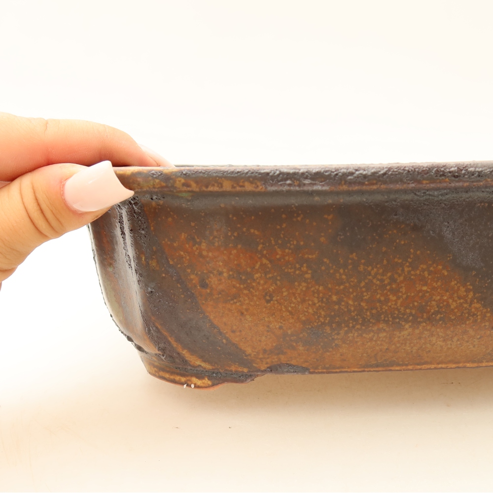 Keramik-Bonsai-Schale 24,5 x 21 x 7,5 cm, Farbe: braun