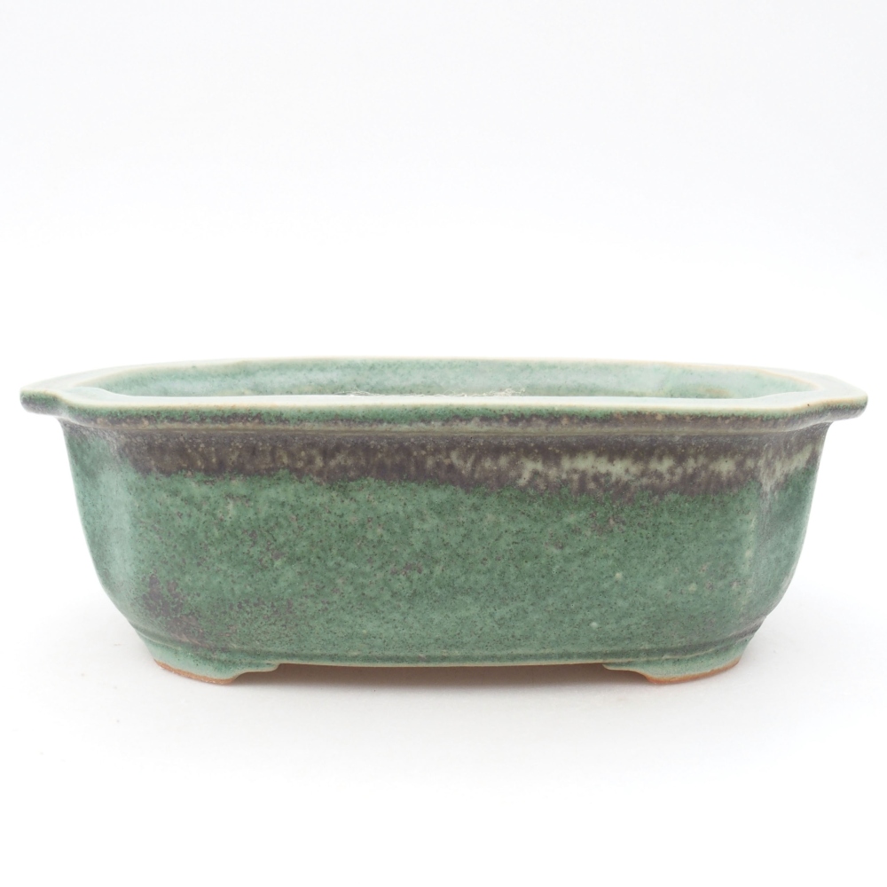 Keramik-Bonsaischale 22,5 x 17,5 x 7,5 cm, Farbe Grün