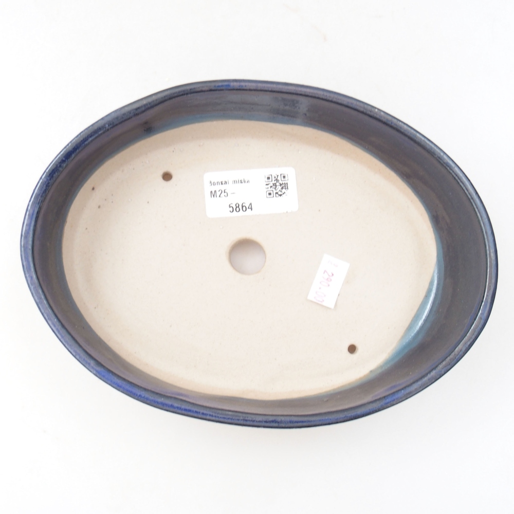 Keramik-Bonsaischale 18,5 x 13,5 x 4,5 cm, Farbe blau