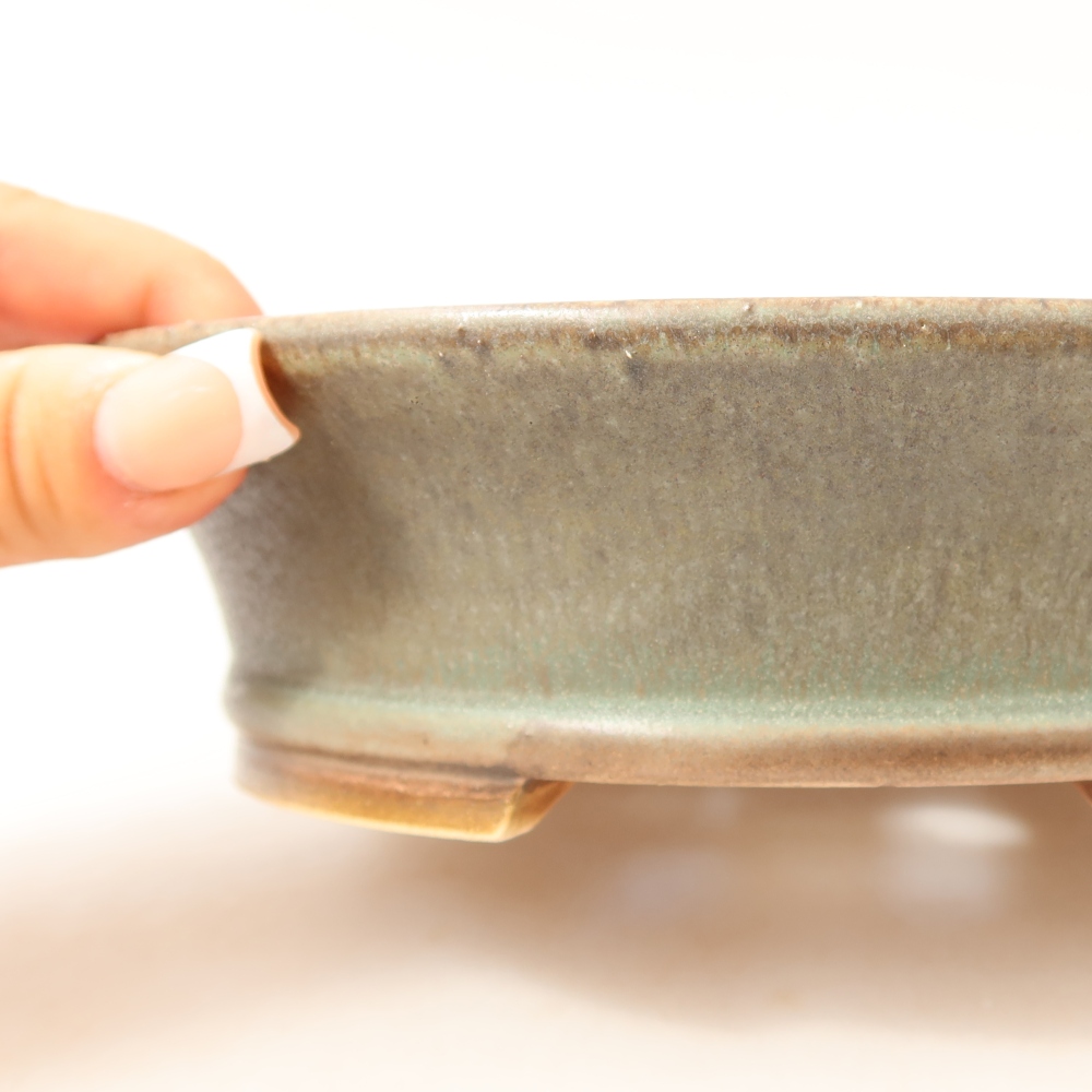 Keramik-Bonsai-Schale 17,5 x 16,5 x 5 cm, Farbe: grün