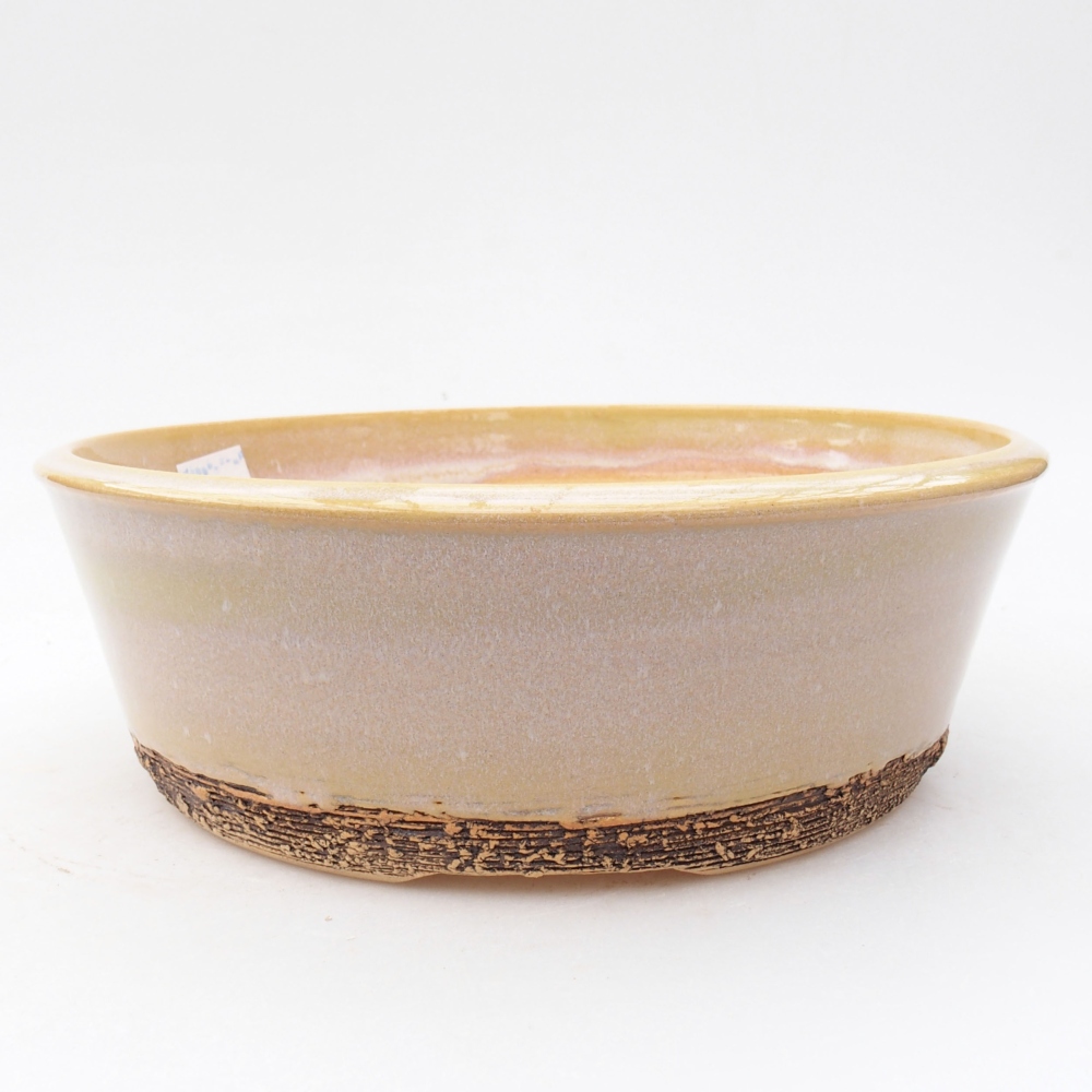 Keramik-Bonsaischale 19,5 x 19,5 x 7 cm, Farbe Beige