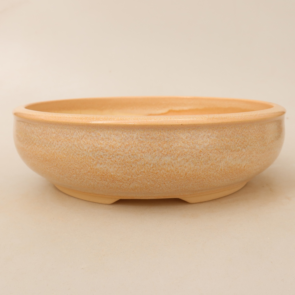 Keramik-Bonsai-Schale, 22,5 x 22,5 x 6,5 cm, Farbe: Beige