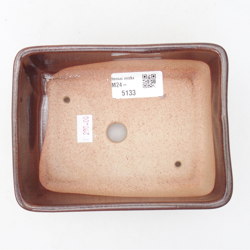 Keramik-Bonsaischale  15 x 11 x 5,5 cm, Farbe braun