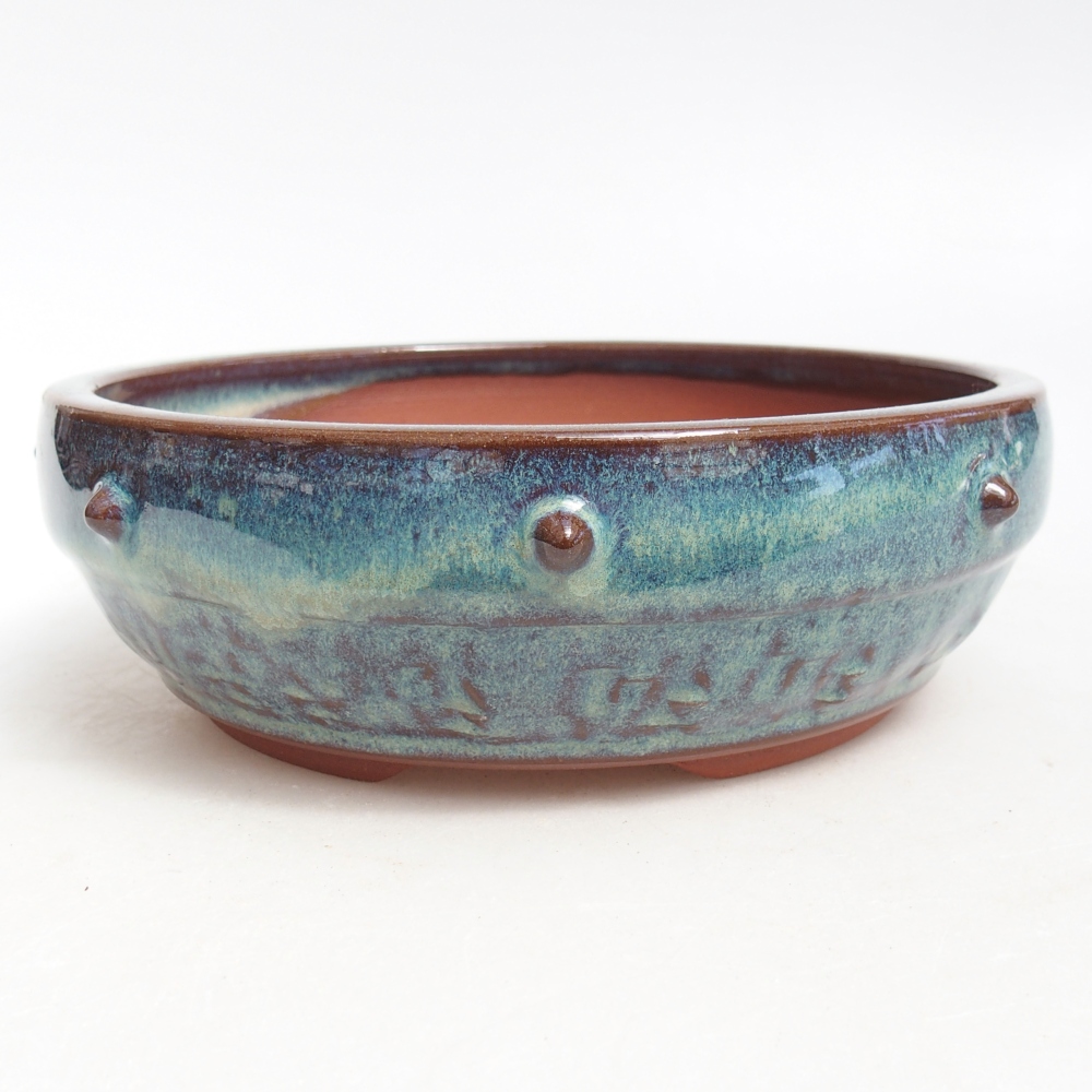 Bonsaischale aus Keramik 16 x 16 x 5 cm, Farbe blau