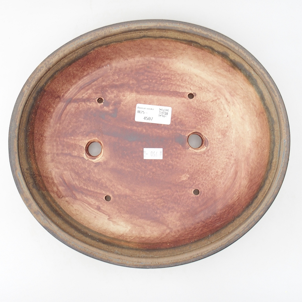 Keramik-Bonsaischale 25,5 x 28,5 x 5,5  cm, Farbe braun