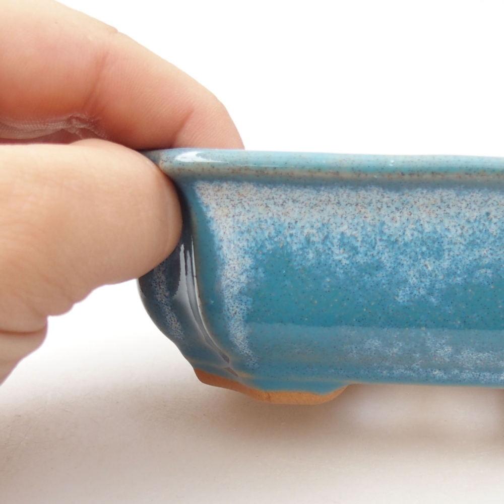 Keramik-Bonsaischale 12 x 9 x 4,5 cm, Farbe  blau
