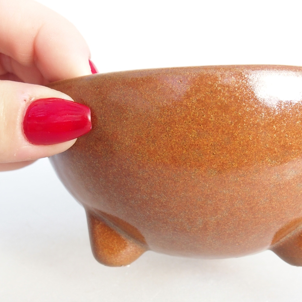 Bonsaischale aus Keramik 10 x 10 x 5 cm, braun