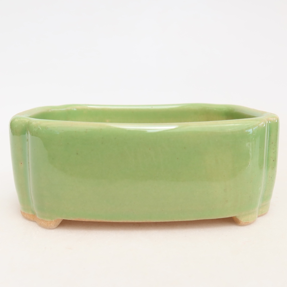 Keramik-Bonsai-Schale, 10,5 × 8 × 4 cm, Farbe: grün