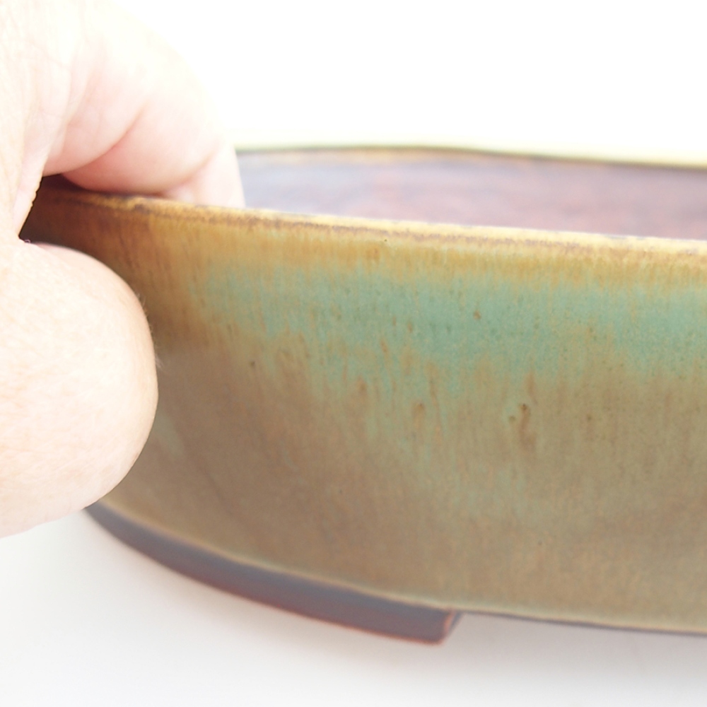 Bonsaischale aus Keramik 31 x 26,5 x 6 cm, grün
