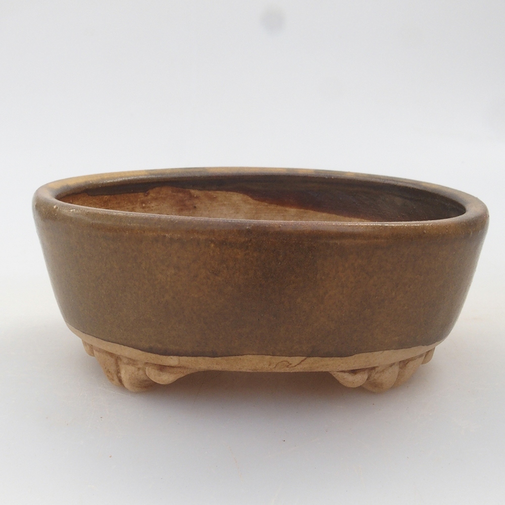 Bonsaischale aus Keramik 9 x 8 x 3,5 cm, Farbe braun
