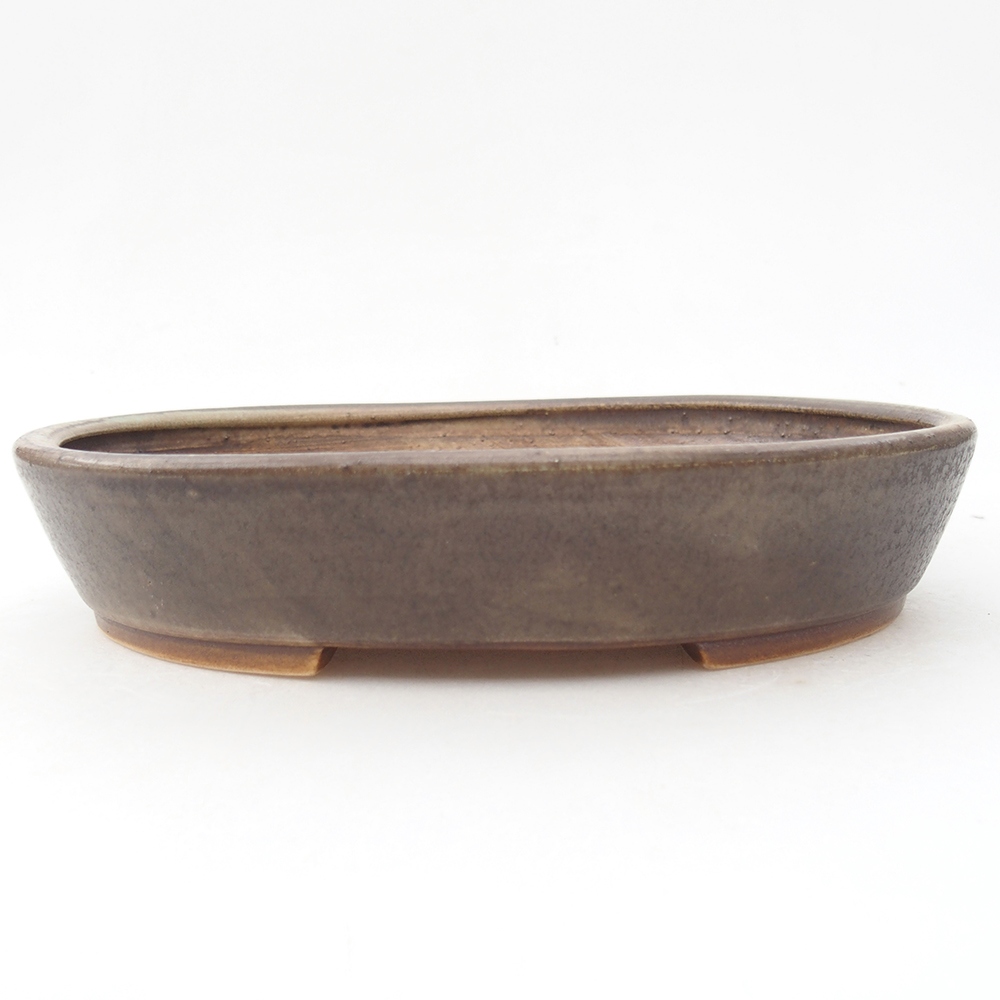 Keramik-Bonsaischale 22,5 x 20 x 4,5 cm, Farbe braun