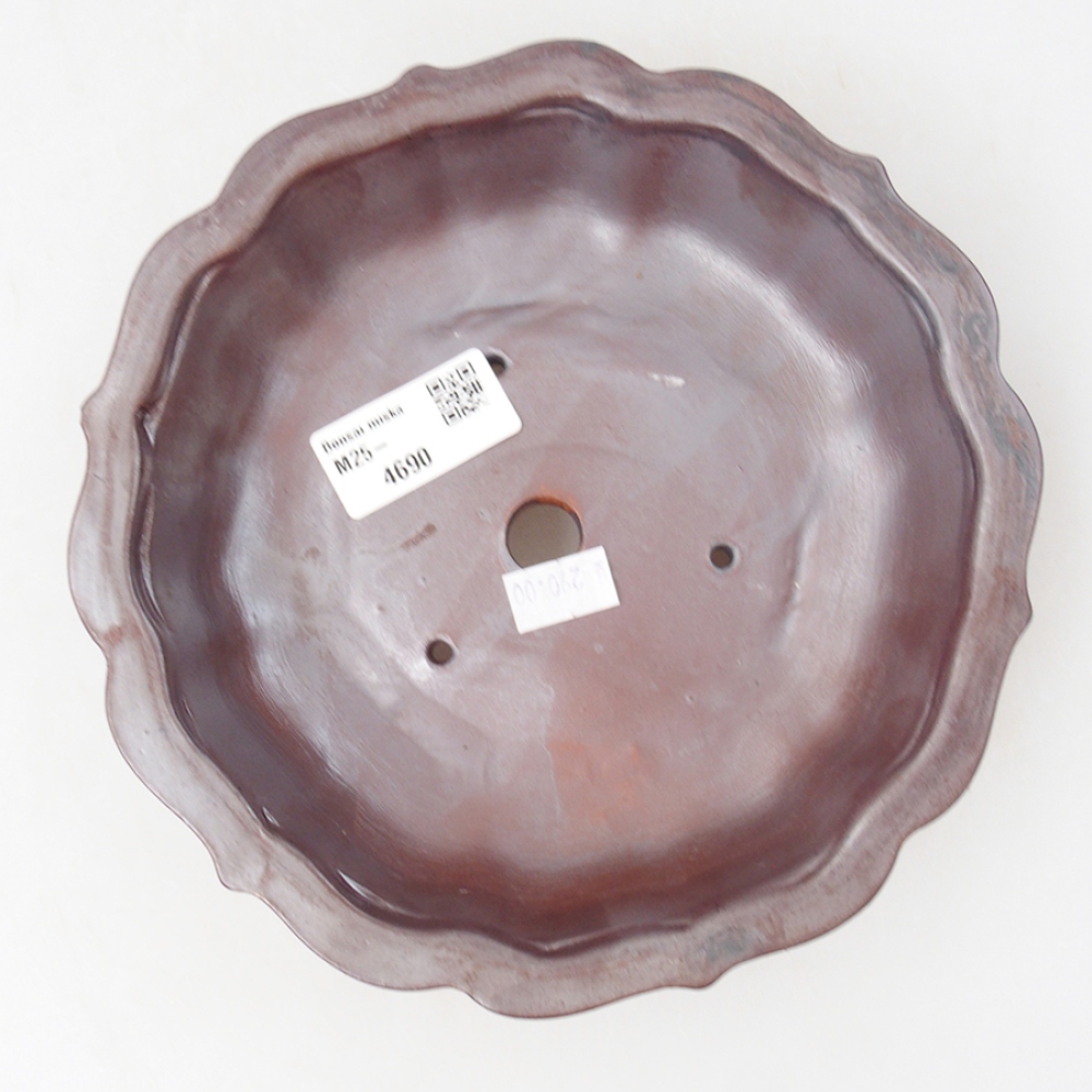 Keramik-Bonsaischale 18 x 18 x 5 cm, Farbe Braun