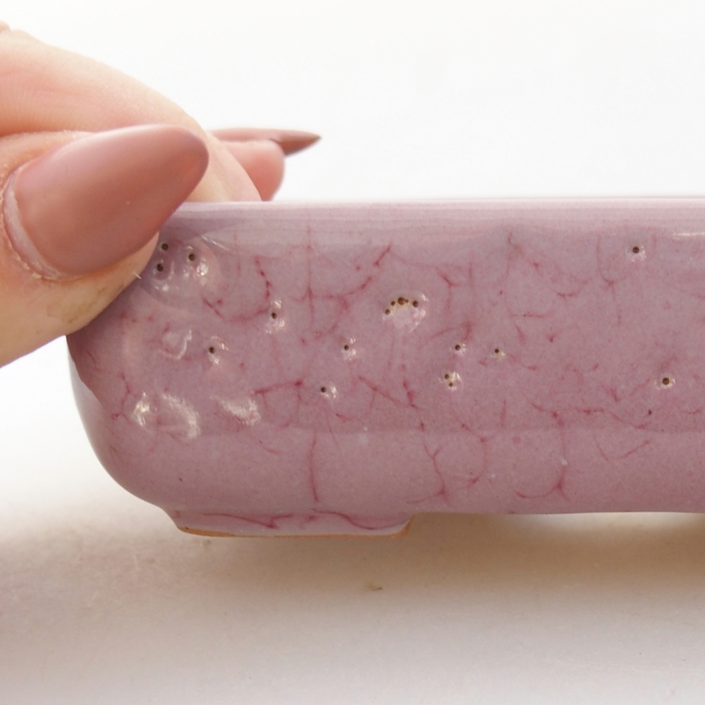 Bonsaischale aus Keramik 11,5 x 9 x 3,5 cm, rosa