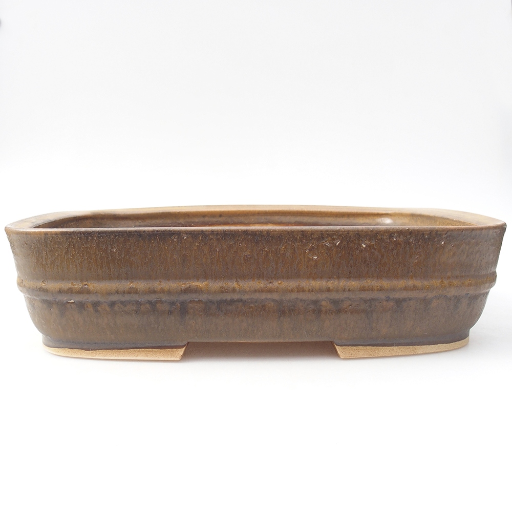 Keramik-Bonsaischale 29 x 24 x 7  cm, Farbe braun