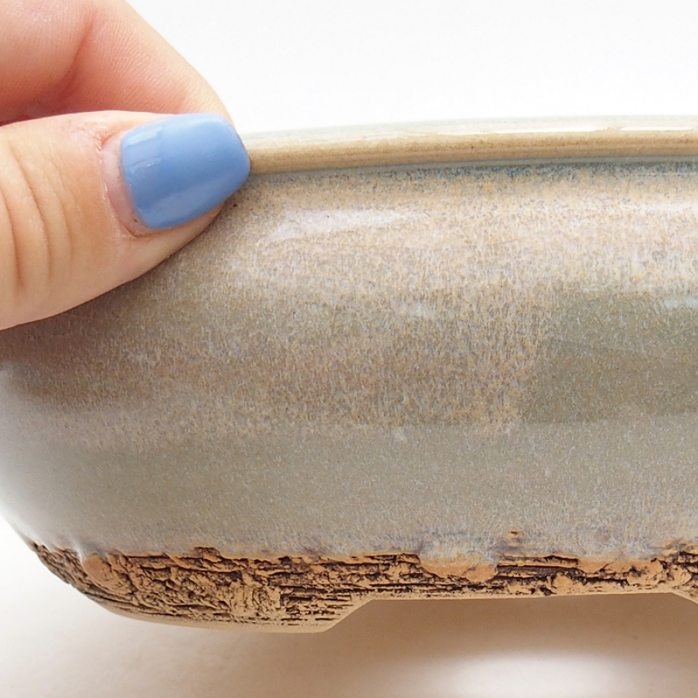 Keramik-Bonsai-Schale 17,5 x 17,5 x 6 cm, Farbe grün