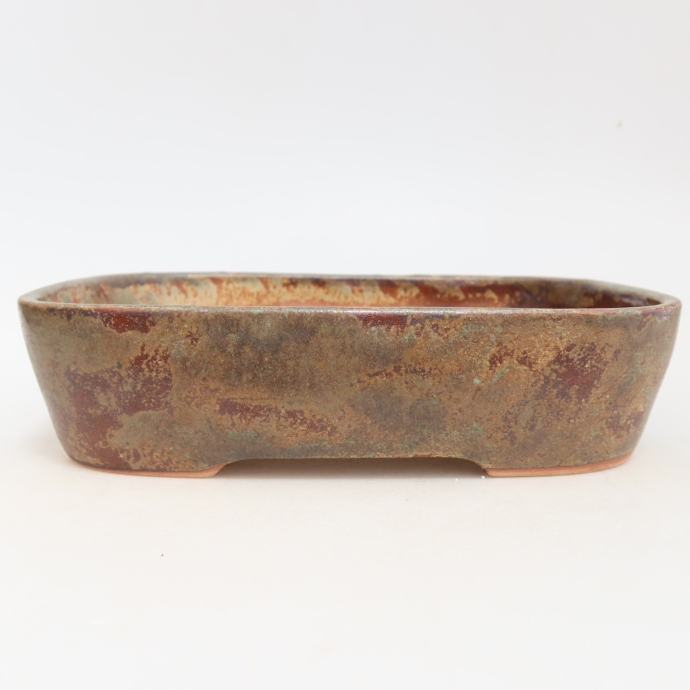 Keramik-Bonsai-Schale, 23 x 18 x 5,5 cm, Farbe: braun-grün