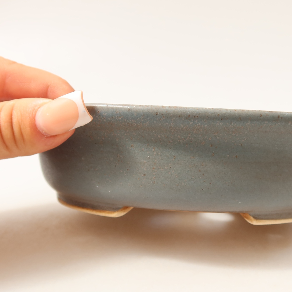 Keramik-Bonsai-Schale, 15,5 × 14,5 × 4 cm, Farbe: Blau
