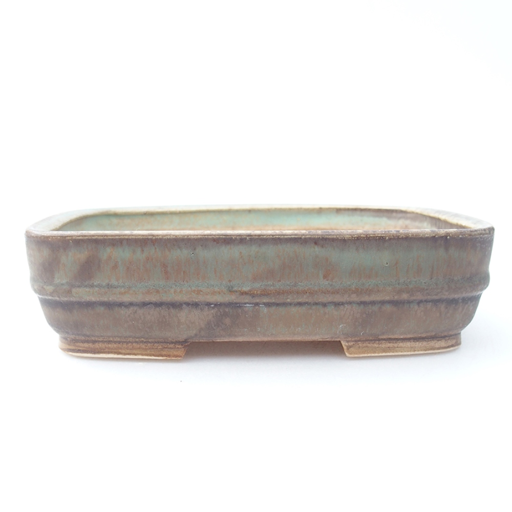 Bonsaischale aus Keramik 17,5 x 14 x 4,5 cm, Farbe Grün