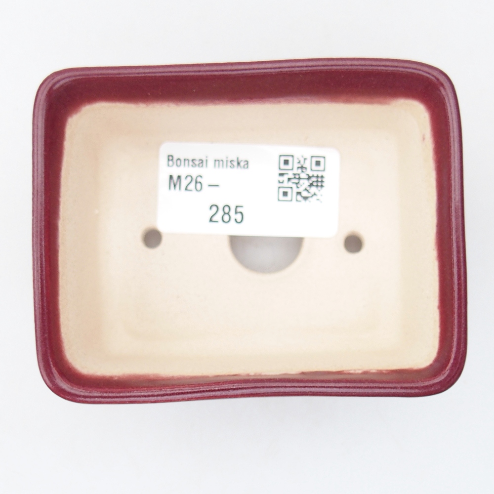 Mini-Bonsaischale 8 x 6,5 x 3,5 cm, bordeauxrot
