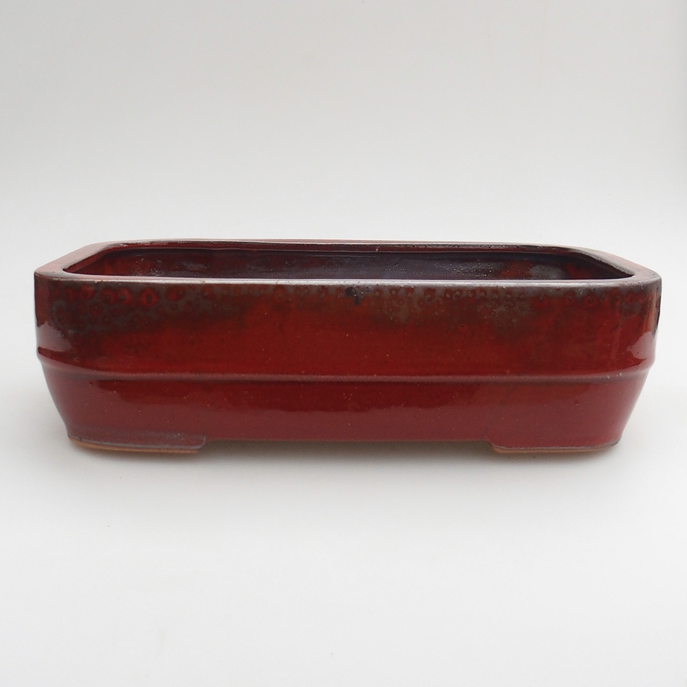 Bonsaischale aus Keramik 27,5 x 20 x 7 cm, Farbe rot