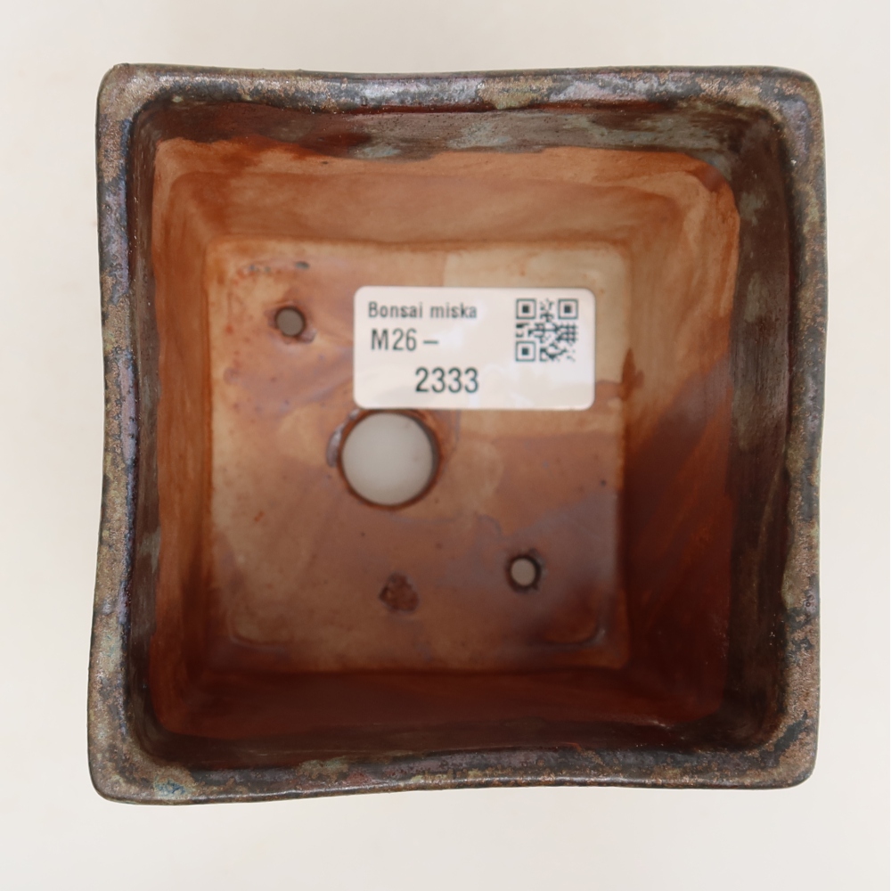 Keramik-Bonsai-Schale 8,5 x 8,5 x 9 cm, Farbe: braun