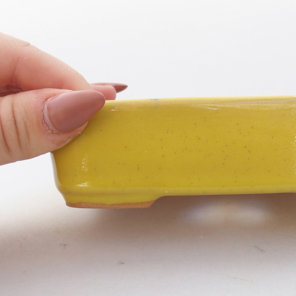 Bonsaischale aus Keramik 13 x 9,5 x 3,5 cm, gelb