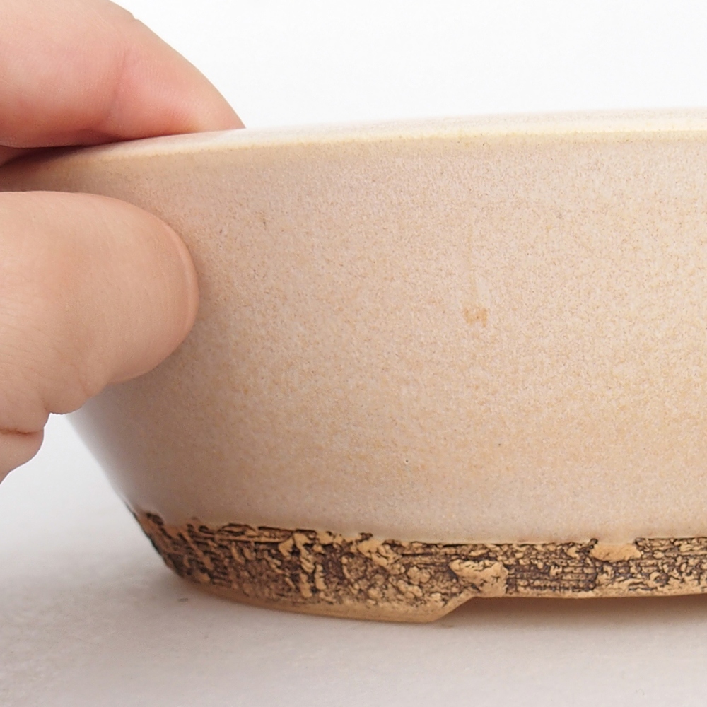 Bonsaischale aus Keramik 20,5 x 20,5 x 6 cm, Farbe beige