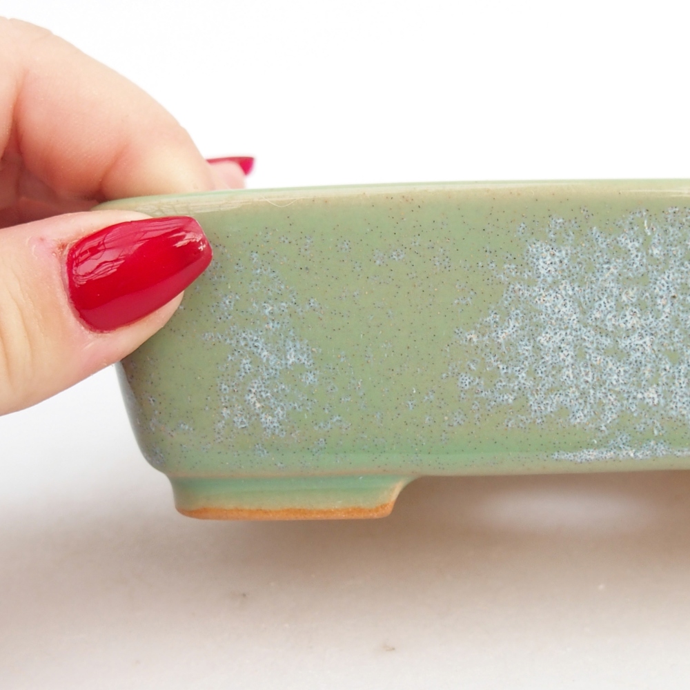 Bonsaischale aus Keramik 12,5 x 9,5 x 3,5 cm, grün