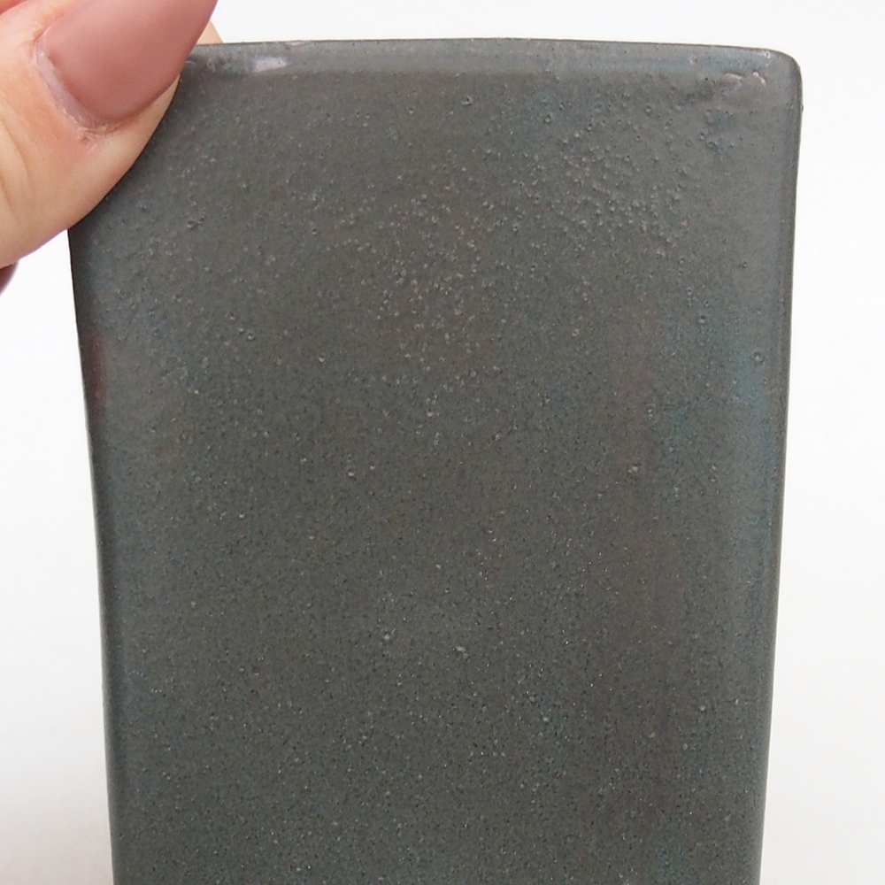 Bonsaischale aus Keramik 7,5 x 7,5 x 8,5 cm, grau