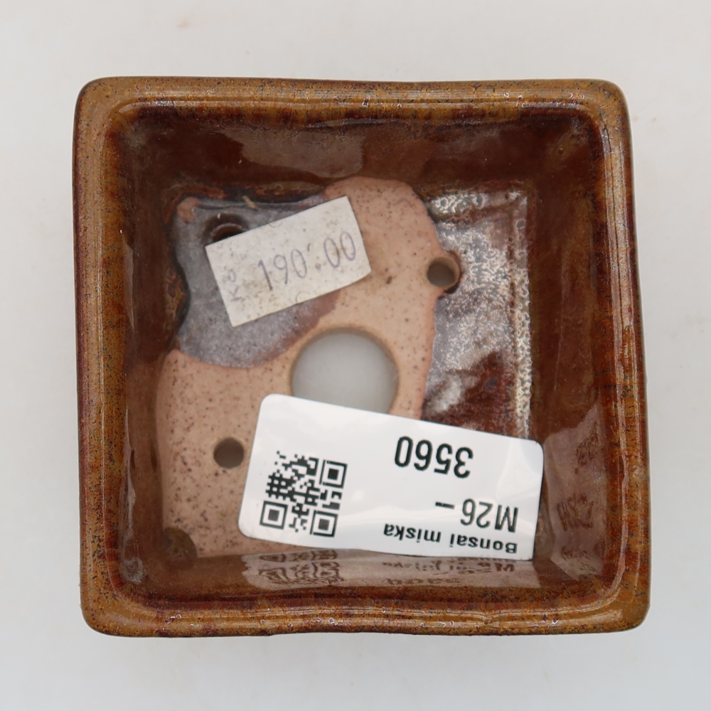 Bonsaischale aus Keramik 7 x 7 x 3,5 cm, braun