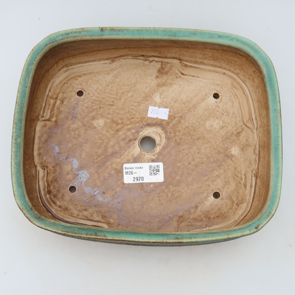 Keramik-Bonsai-Schale 24,5 x 20,5 x 6,5 cm, Farbe: grün