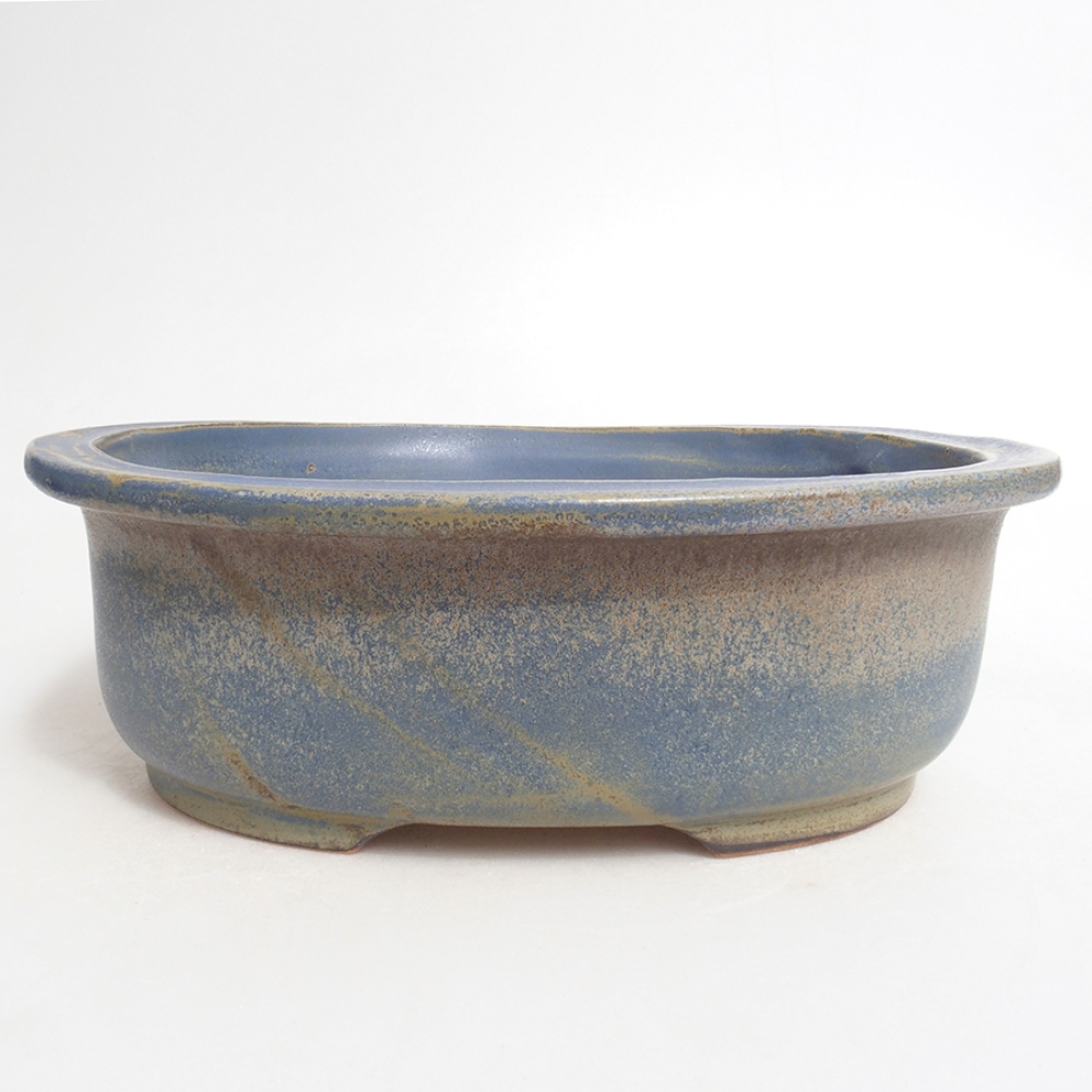 Keramik-Bonsaischale 23,5 x 19 x 7,5 cm, Farbe blau