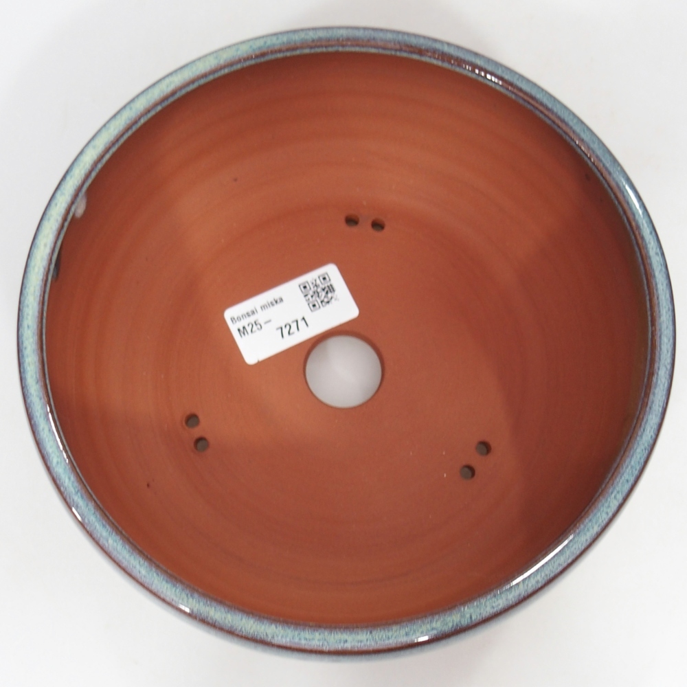 Bonsaischale aus Keramik 18 x 18 x 7 cm, blau-grün