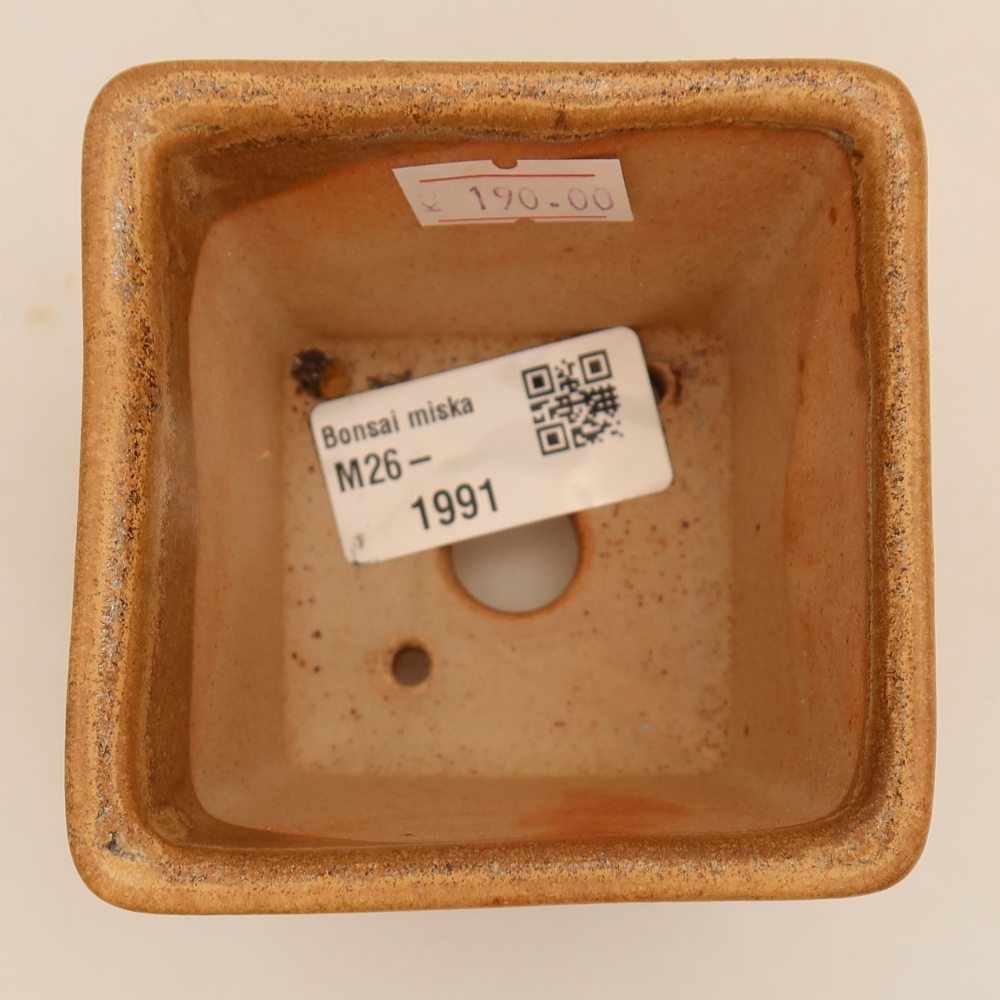 Keramik-Bonsai-Schale 7,5 x 7,5 x 6,5 cm, Farbe: Beige