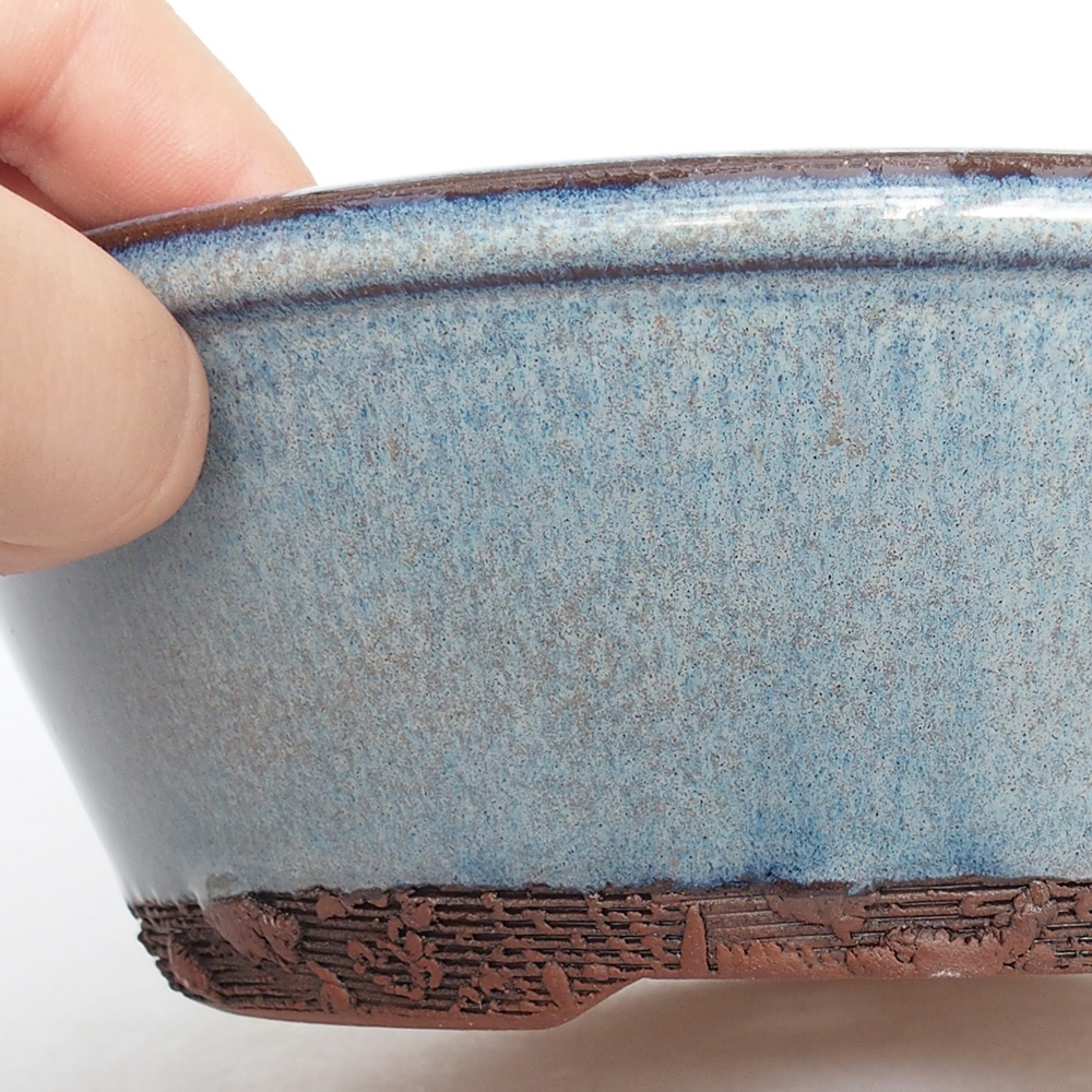 Bonsaischale aus Keramik 19 x 19 x 6 cm, Farbe blau