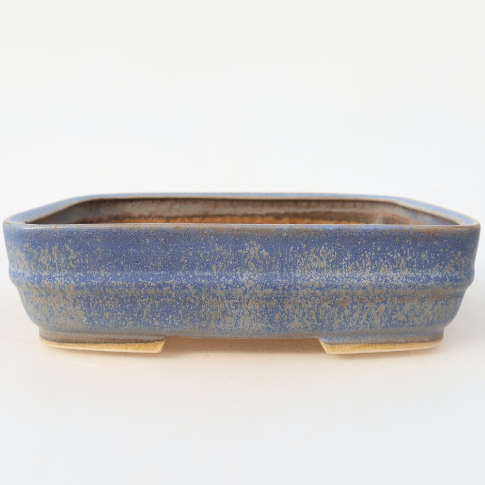 Keramik-Bonsai-Schale, 17 × 13,5 × 4,5 cm, Farbe: blau