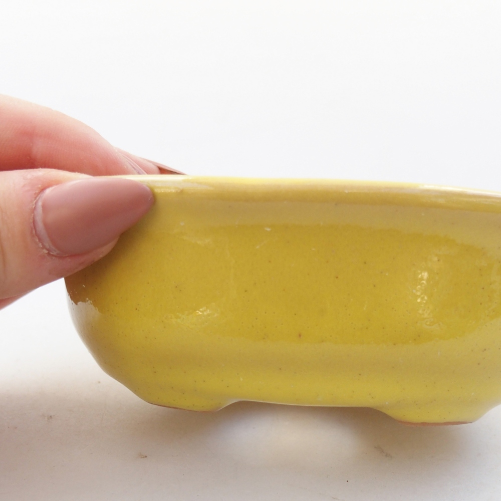 Bonsaischale aus Keramik 11 x 9 x 4 cm, gelb