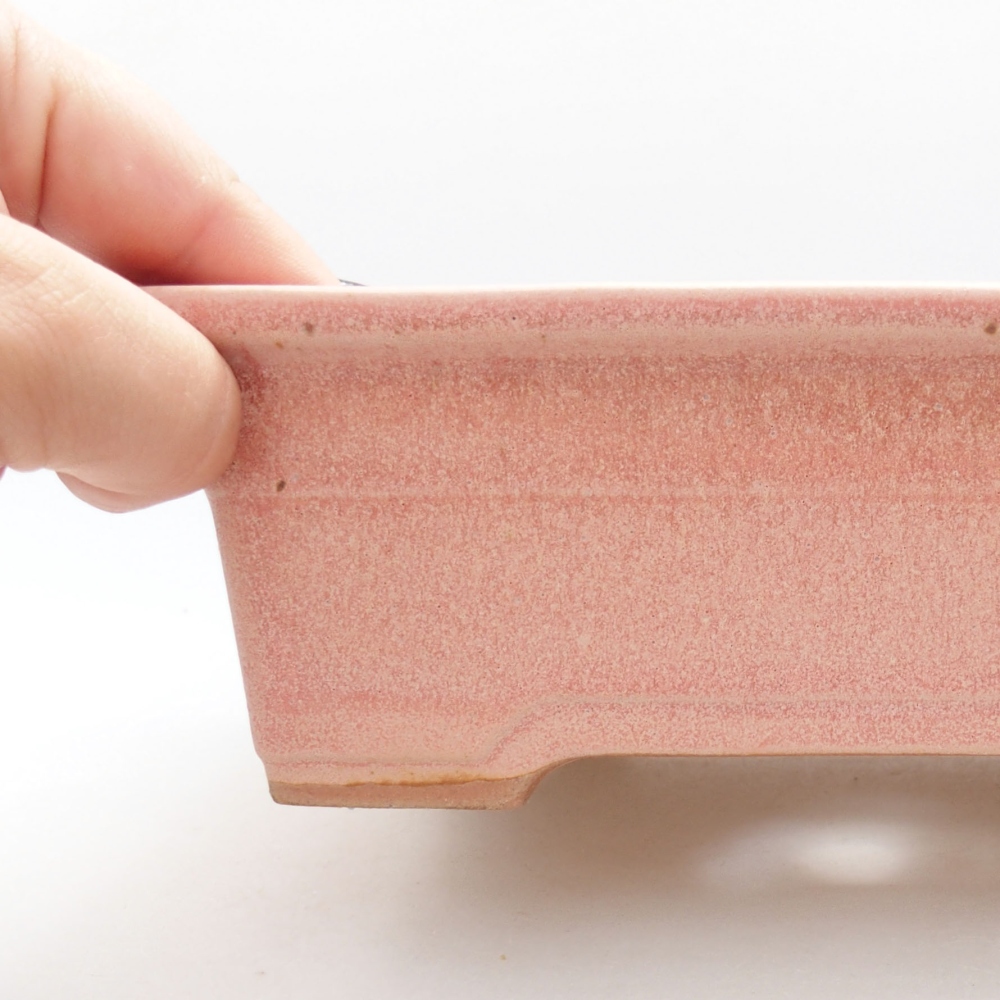Keramik-Bonsaischale 18,5 x 13 x 6,5 cm, Farbe rosa