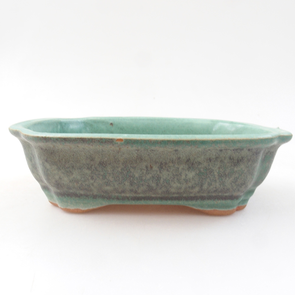 Keramik-Bonsaischale 16 x 12 x 5 cm, Farbe Grün