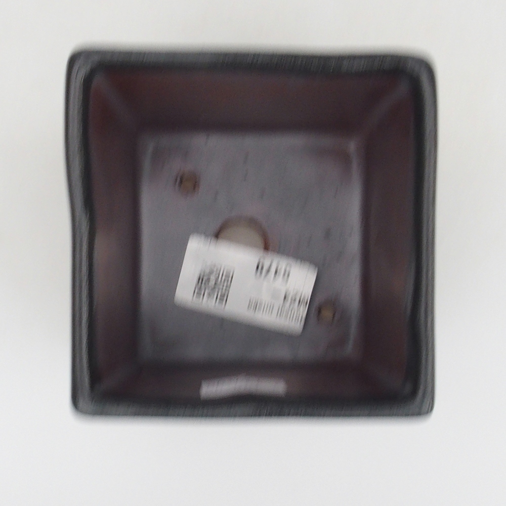 Keramik-Bonsaischale 8,5 x 8,5 x 8,5 cm, Farbe grau