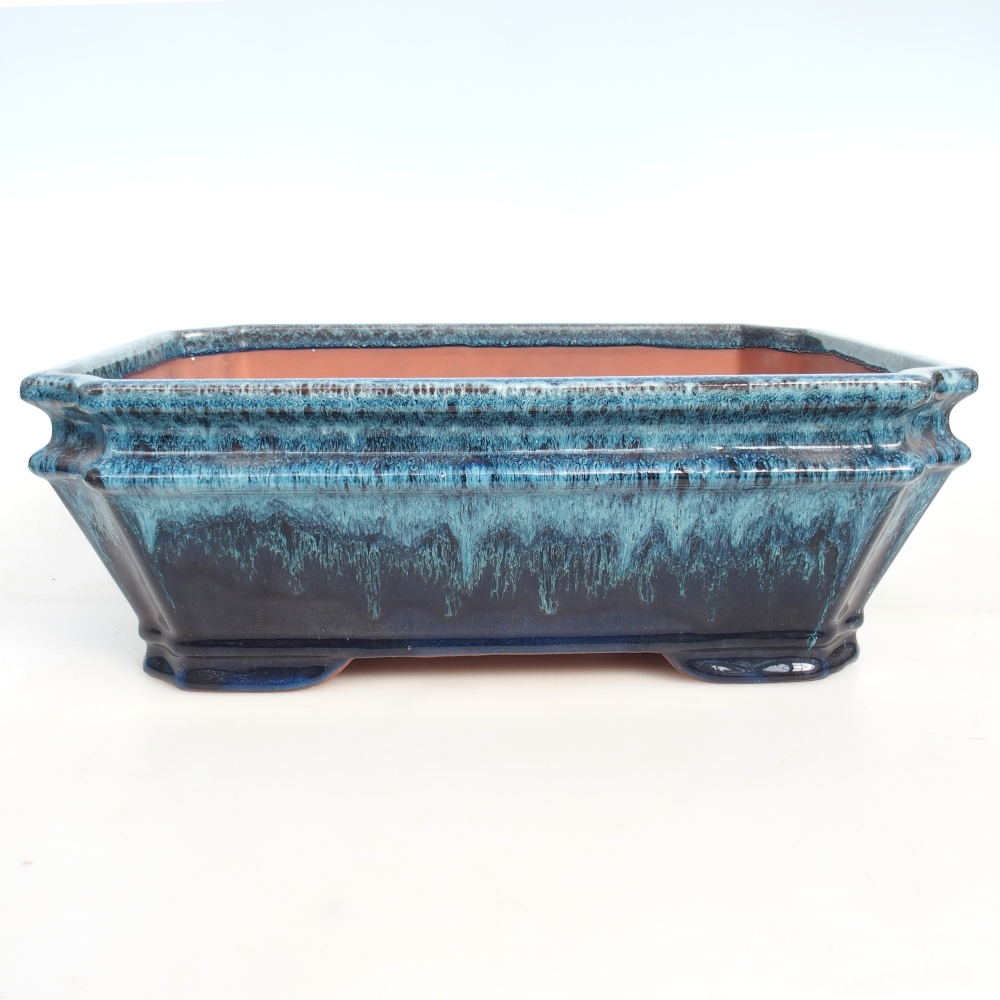 Schale 36,5 x 26 x 12,5 cm blau-weiß