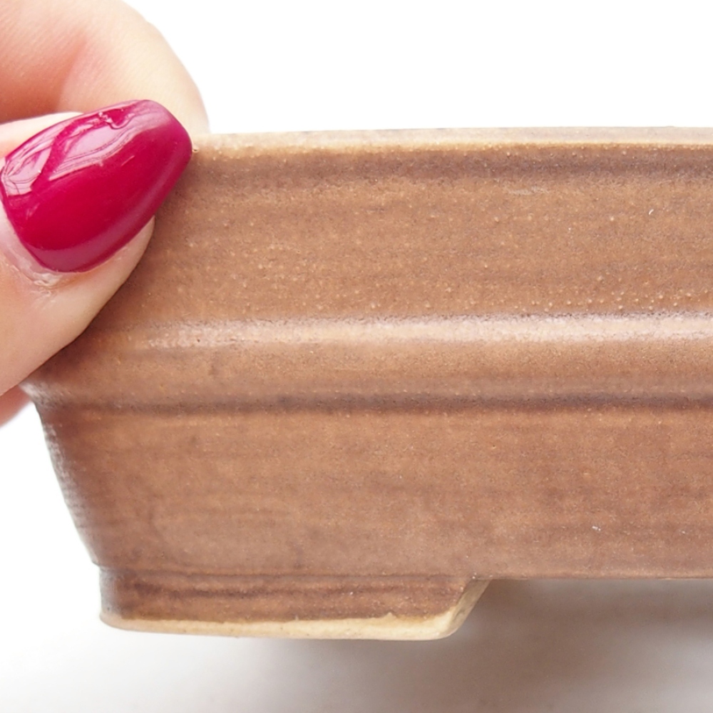 Bonsaischale aus Keramik 14,5 x 11,5 x 4 cm, Farbe braun