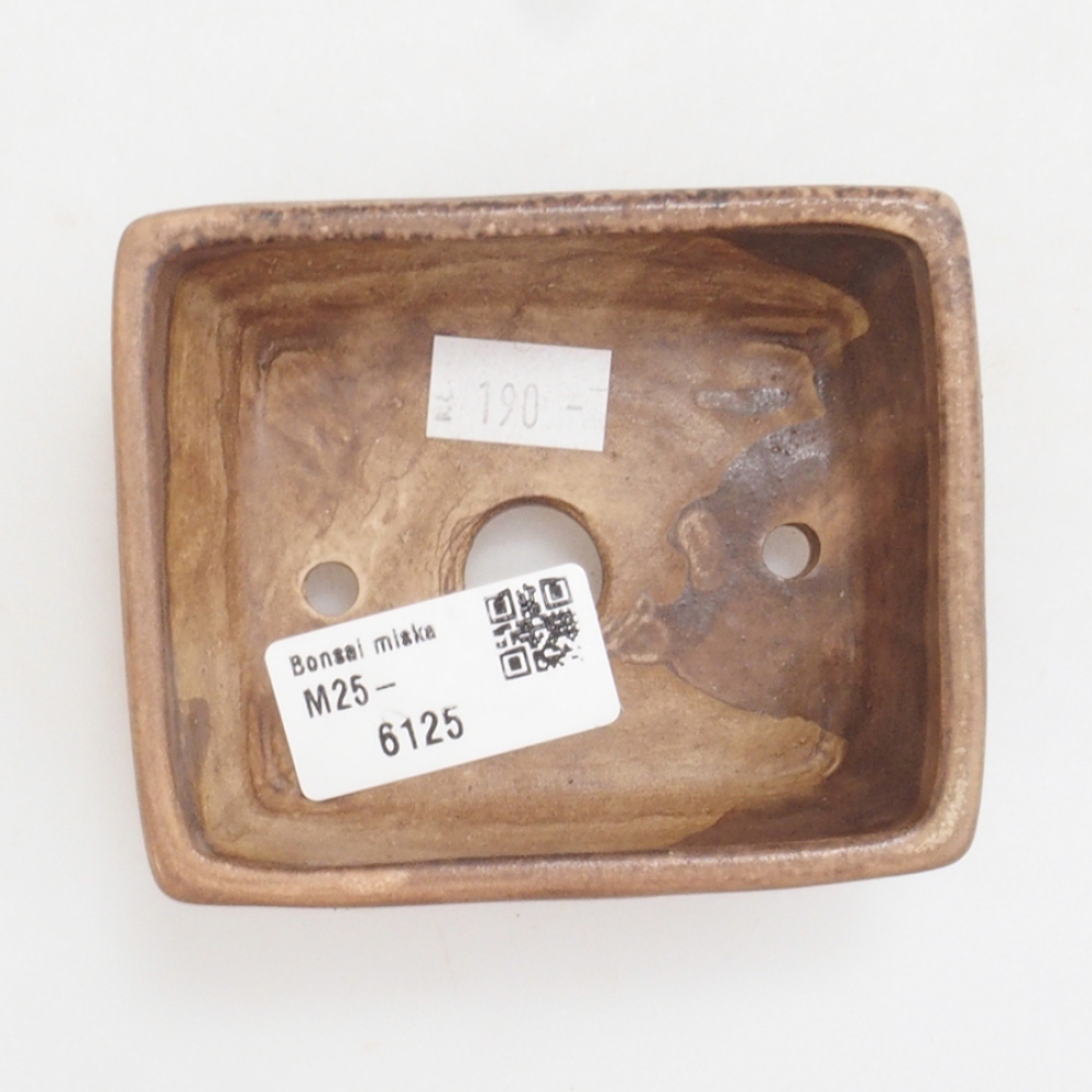 Bonsaischale aus Keramik 9 x 7,5 x 3,5 cm, Farbe braun