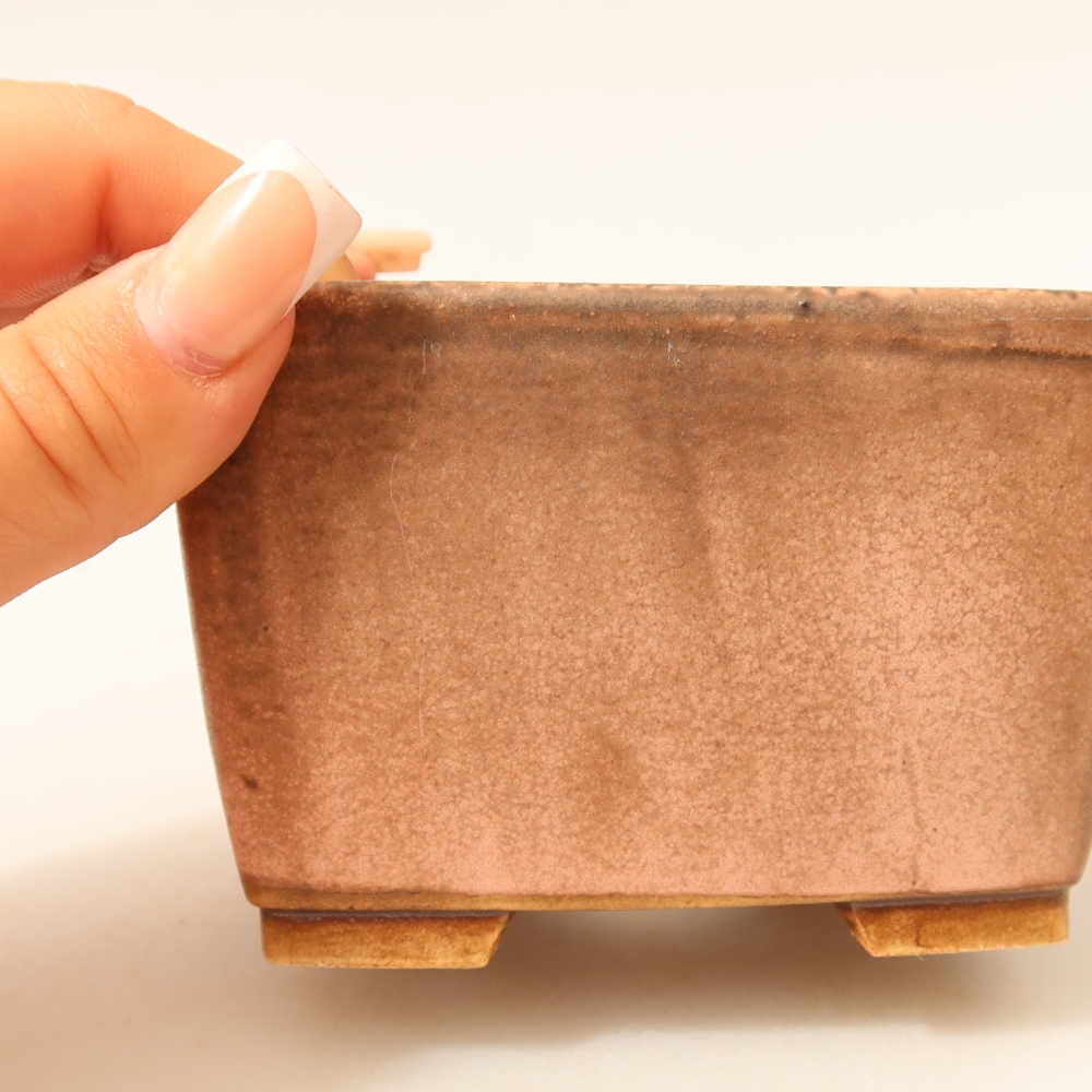 Bonsaischale aus Keramik 10,5 x 10,5 x 7 cm, rosa