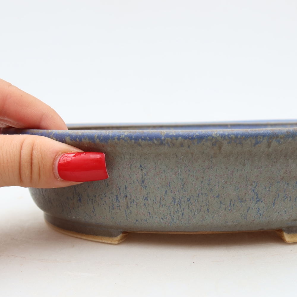 Keramik-Bonsai-Schale 21 x 19,5 x 5 cm, Farbe: blau